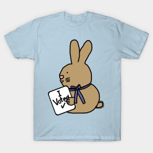 Vote Cute Bunny Rabbit with Voted Sign T-Shirt